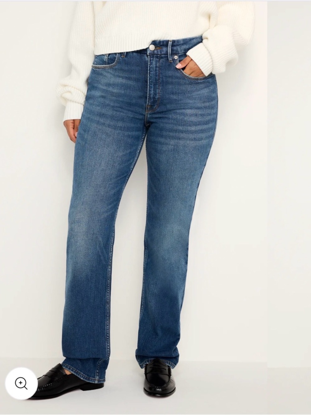Good Icon High-Rise Straight Jeans in Medium Blue